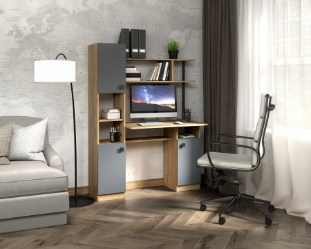 Стол компьютерный СК-7 (графит/дуб золотой крафт) от магазина Мебельвозов в Нижнем Новгороде