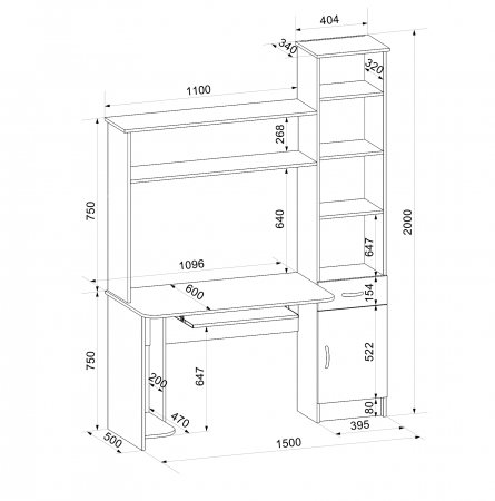 Стол компьютерный Интел-2(Бодега темная/бодега светлая) от магазина Мебельвозов в Нижнем Новгороде