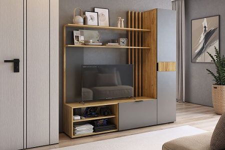 Гостиная Бери К1 (дуб крафт золотой/графит) от Mebelvozov в Нижнем Новгороде