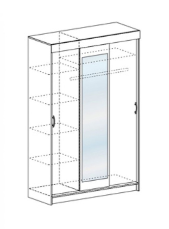 БАССА ШКК 551 шкаф купе (ДУБ КРАФТ БЕЛЫЙ/ДУБ КРАФТ СЕРЫЙ) от компании Мебельвозов в Нижнем Новгороде