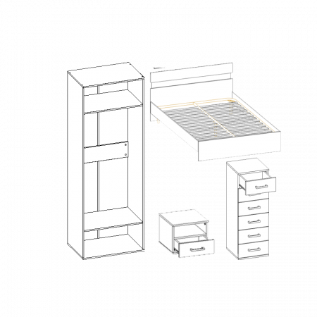 Модульная спальня Сити Компановка 3 от магазина Мебельвозов в Нижнем Новгороде