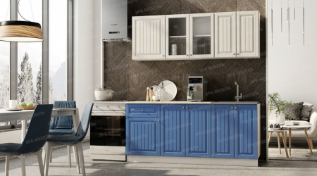 Кухонный гарнитур Хозяюшка 2,0м (магнолия/деним) от магазина Мебельвозов в Нижнем Новгороде