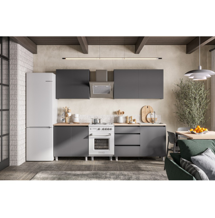 Кухонный гарнитур Денвер 2 м (графит серый/сонома) от магазина Мебельвозов в Нижнем Новгороде