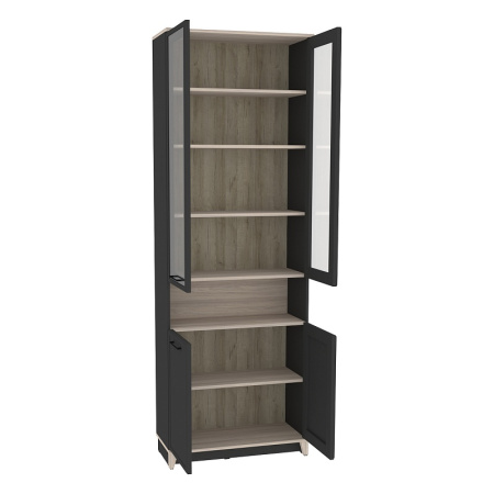 Aurelio 7 (гостиная) Шкаф для книг (модуль 176), Антрацит-Блеквуд Сатиновый от компании Мебельвозов