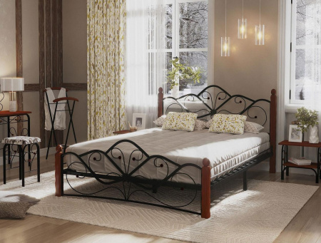 Кровать ВЕНЕРА-1 1400 (чёрный/махагон) от магазина Мебельвозов в Нижнем Новгороде