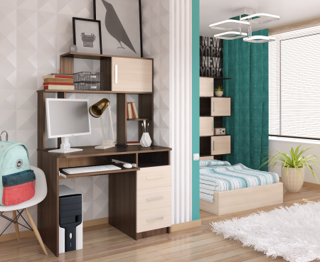 Стол компьютерный Интел-12(Бодега темная/бодега светлая) от магазина Мебельвозов в Нижнем Новгороде