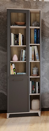 Aurelio 1 (гостиная) Шкаф МЦН (модуль 151), Антрацит-Блеквуд Сатиновый от компании Мебельвозов в Нижнем Новгороде