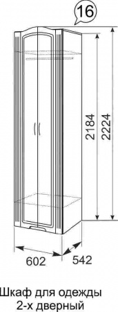  Шкаф распашной 2-х дверный «Виктория» 16 от компании Мебельвозов в Нижнем Новгороде