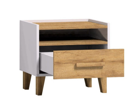 Тумба прикроватная Айрис 41 (белый/дуб золотистый) от магазина Мебельвозов в Нижнем Новгороде