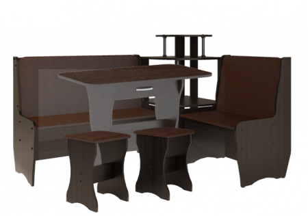 Кухонный уголок Трапези Тэссера со столом и табуретом 2шт (Венге магия) от магазина Мебельвозов в Нижнем Новгороде