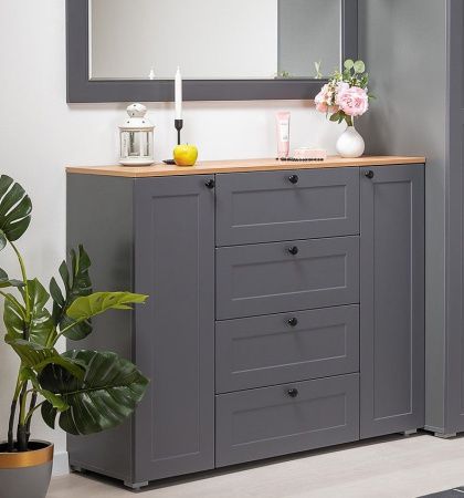 Остин Комод 16.221 (серый графит/дуб вотан) от магазина Мебельвозов в Нижнем Новгороде