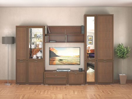 Модульная гостиная Ливорно (орех донской). Комплект 1 от Mebelvozov в Нижнем Новгороде