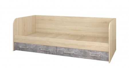 Кровать с ящиками Колибри Лофт (дуб сонома/ателье светлое+акрил белый) детальное изображение от магазина mebelvozov.ru в Нижнем Новгороде