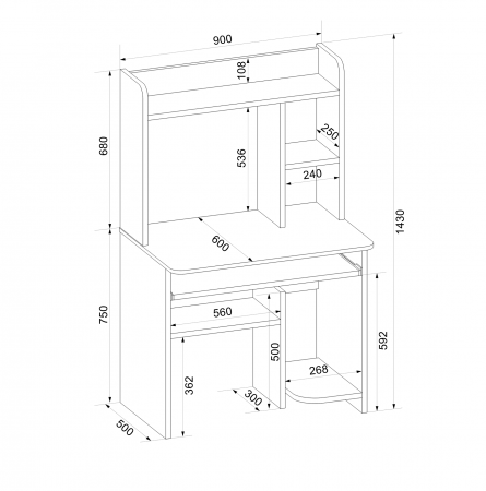 Стол компьютерный Интел-1(Бодега темная/бодега светлая) от магазина Мебельвозов в Нижнем Новгороде