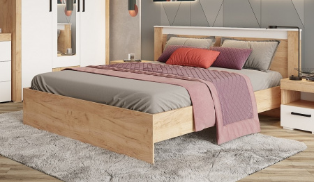 Кровать 160х200 Адель (белый/дуб крафт) от магазина Мебельвозов в Нижнем Новгороде