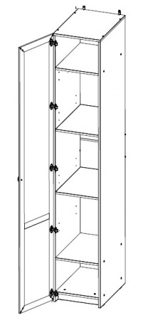 Пенал для белья Sherlock 61 ЛЕВЫЙ (Орех Шоколадный) от компании Мебельвозов в Нижнем Новгороде