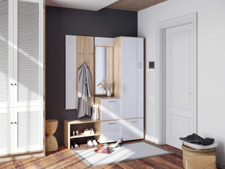 Пенал Веста (Дуб сонома/белый глянец) от магазина Мебельвозов в Нижнем Новгороде