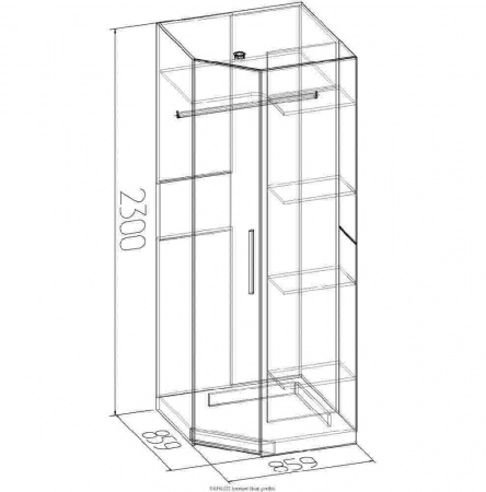 Шкаф угловой Bauhaus 12  от компании Мебельвозов в Нижнем Новгороде
