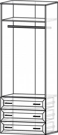 Шкаф с зеркалами распашной "Гармония"с ящиками  от компании Мебельвозов в Нижнем Новгороде