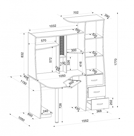 Стол компьютерный Интел-9 (Ясень Шимо темный/ светлый) от магазина Мебельвозов в Нижнем Новгороде