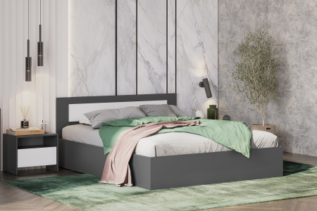 Кровать с основанием Лайт Дольче 160х200 (Графит/Белый) от магазина Мебельвозов в Нижнем Новгороде