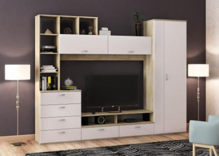 Мини-стенка в гостиную Грейс (Дуб Сонома /Белый) от интернет магазина Mebelvozov в Нижнем Новгороде