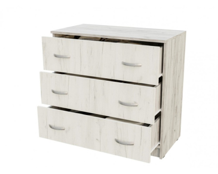БАССА КМ 551-М комод 3 ящика (ДУБ КРАФТ БЕЛЫЙ/ДУБ КРАФТ СЕРЫЙ) от магазина Мебельвозов в Нижнем Новгороде