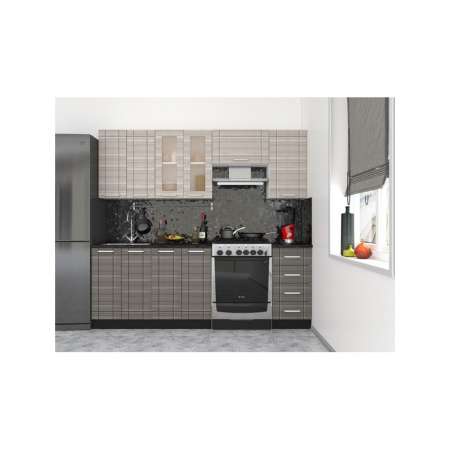 Кухонный гарнитур Бомбей 2200 (Сандал серый/Сандал белый) от магазина Мебельвозов в Нижнем Новгороде