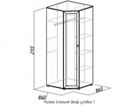 Шкаф угловой 1 без зеркала Милана (Венге) от компании Мебельвозов в Нижнем Новгороде