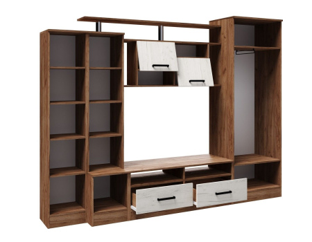 Гостиная Оскар-5 (дуб крафт табачный/дуб крафт белый) от интернет магазина Mebelvozov в Нижнем Новгороде