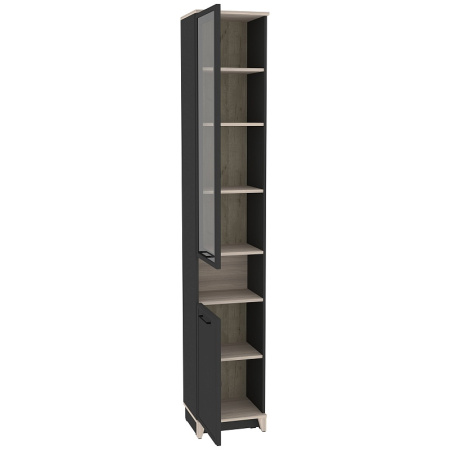 Aurelio 9 (гостиная) Шкаф для книг (модуль 181), Антрацит-Блеквуд Сатиновый от компании Мебельвозов