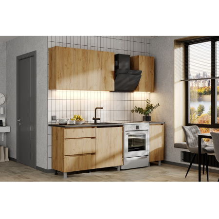 Кухонный гарнитур Денвер 1.6 м (дуб золотой) от магазина Мебельвозов в Нижнем Новгороде