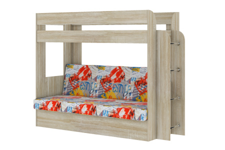 Кровать-Диван 2-х этажная Карамель 75 (дуб сонома светлый) детальное изображение от магазина mebelvozov.ru в Нижнем Новгороде