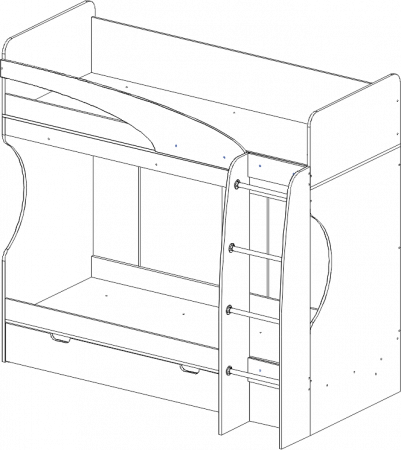 Кровать-чердак Карамель 77-02 Анкор светлый Бодега тёмный детальное изображение от магазина mebelvozov.ru в Нижнем Новгороде