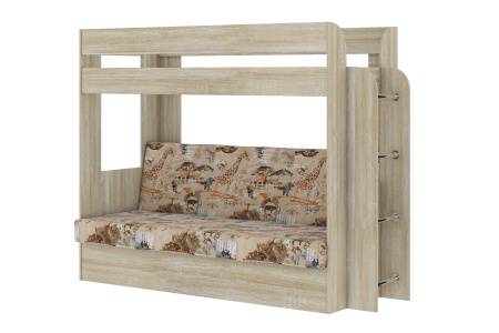 Кровать-Диван 2-х этажная Карамель 75 (дуб сонома светлый) детальное изображение от магазина mebelvozov.ru в Нижнем Новгороде