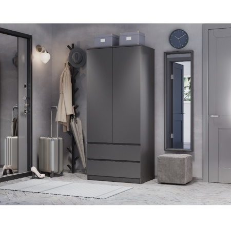 Шкаф 2-х створчатый "Симпл" ШК-03 Графит от компании Мебельвозов в Нижнем Новгороде