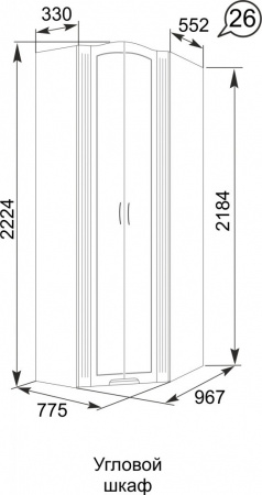 26 Шкаф угловой «Виктория» детальное изображение от магазина mebelvozov.ru в Нижнем Новгороде