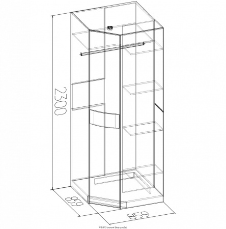 Шкаф угловой (Венге) АМЕЛИ 13  от компании Мебельвозов в Нижнем Новгороде