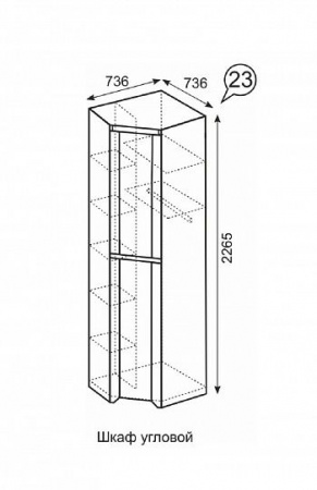 Твист Шкаф угловой 23 от компании Мебельвозов в Нижнем Новгороде