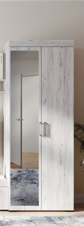 ГРАНД Шкаф двухстворчатый комбинированный (ДУБ КРАФТ БЕЛЫЙ) от компании Мебельвозов в Нижнем Новгороде