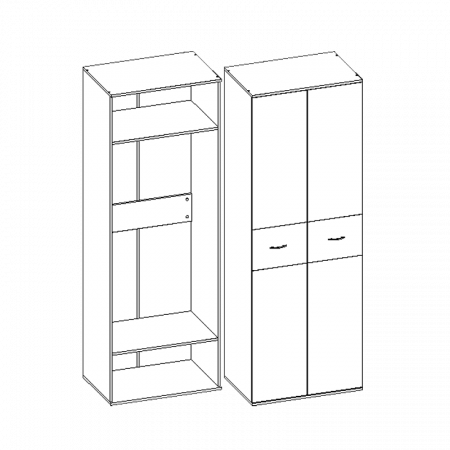 Шкаф 2х-дверный Сити 2 от компании Мебельвозов в Нижнем Новгороде