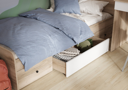 КИВИ КР-01 Кровать 900 с двумя выкатными тумбами и ящиком детальное изображение от магазина mebelvozov.ru в Нижнем Новгороде