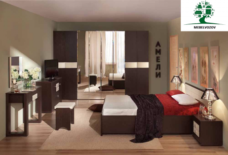  Шкаф с зеркалом  Амели 555 (Венге) от компании Мебельвозов в Нижнем Новгороде