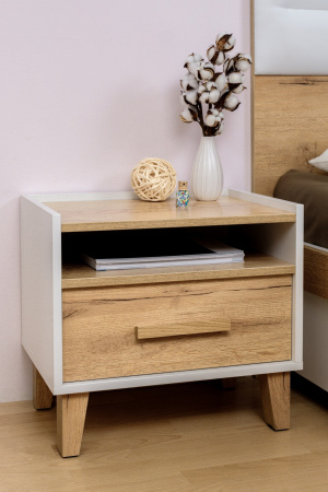 Тумба прикроватная Айрис 41 (белый/дуб золотистый) от магазина Мебельвозов в Нижнем Новгороде