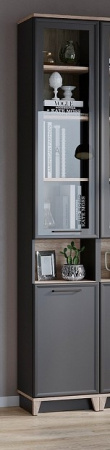 Aurelio 9 (гостиная) Шкаф для книг (модуль 181), Антрацит-Блеквуд Сатиновый от компании Мебельвозов