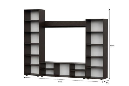 Стенка в гостиную "МГС 6" Исполнение 1 (Венге / Белый глянец) от интернет магазина Mebelvozov в Нижнем Новгороде