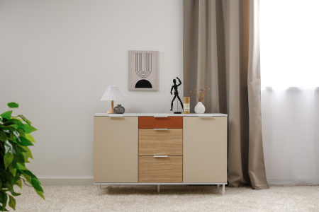 Марвэл Комод 16.234.02 (Белый PE шагрень) от магазина Мебельвозов в Нижнем Новгороде