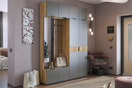 Прихожая "Бери К4" (дуб крафт золотой/графит) от магазина Мебельвозов в Нижнем Новгороде