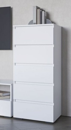ХЕЛЕН КМ 03 Комод 502 5 ящиков (БЕЛЫЙ) от магазина Мебельвозов в Нижнем Новгороде