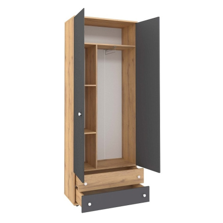 Шкаф для одежды и белья серый Лойс 92 детальное изображение от магазина mebelvozov.ru в Нижнем Новгороде